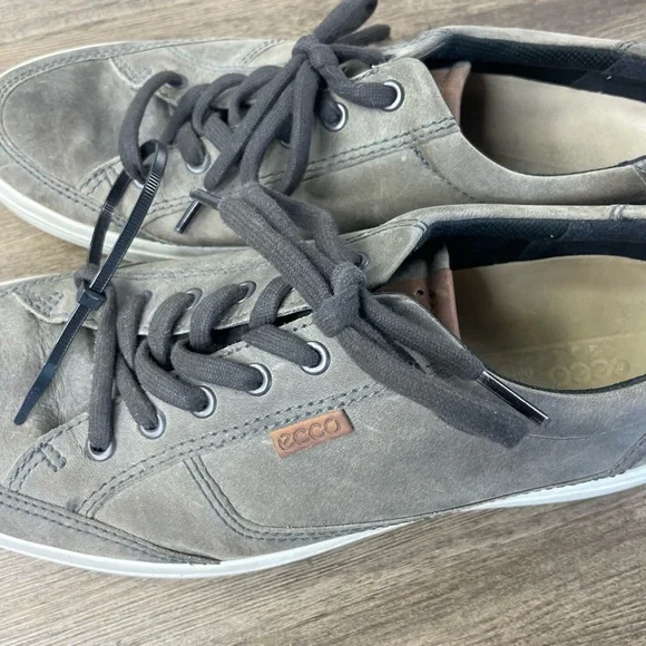 ECCO Men’s Nubuck  Grey Soft Leather Fashion Low Top Lace Up Shoes Sneakers, 10 - Picture 5 of 8